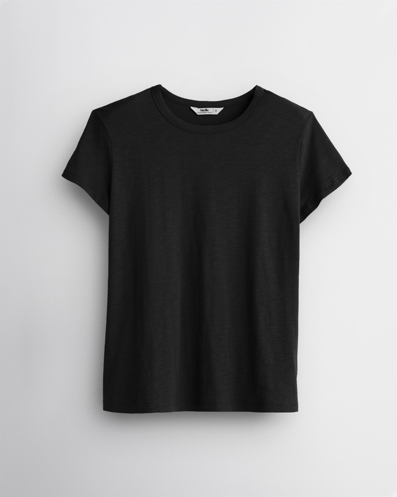 Women’s Soft Cotton Slub T-Shirt in Black