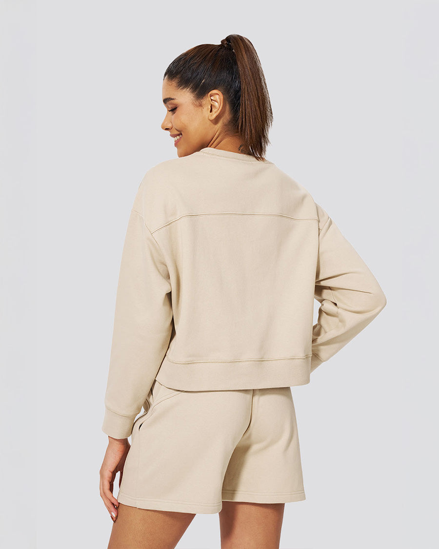 Cropped Sweatshirt for women Limestone