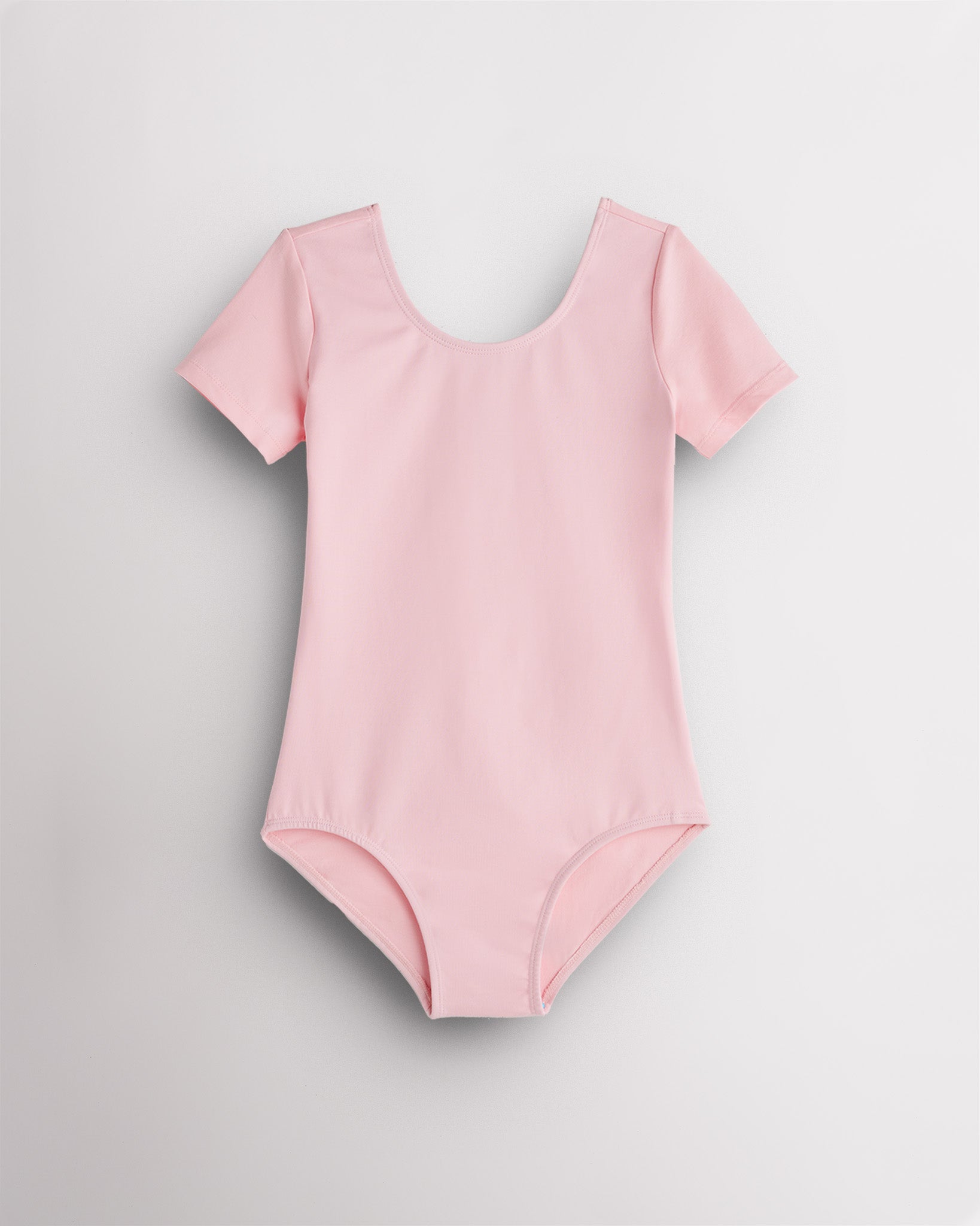 Basic Short-Sleeve Performance Leotard in Ballet Pink