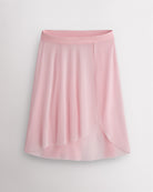 Pink ballet skirt with asymmetrical petal hem and flowy lightweight mesh design