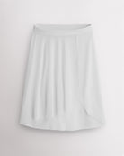 White ballet skirt with asymmetrical petal hem and flowy lightweight mesh design
