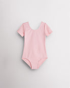Girls Performance Short-Sleeve Leotard in Ballet Pink