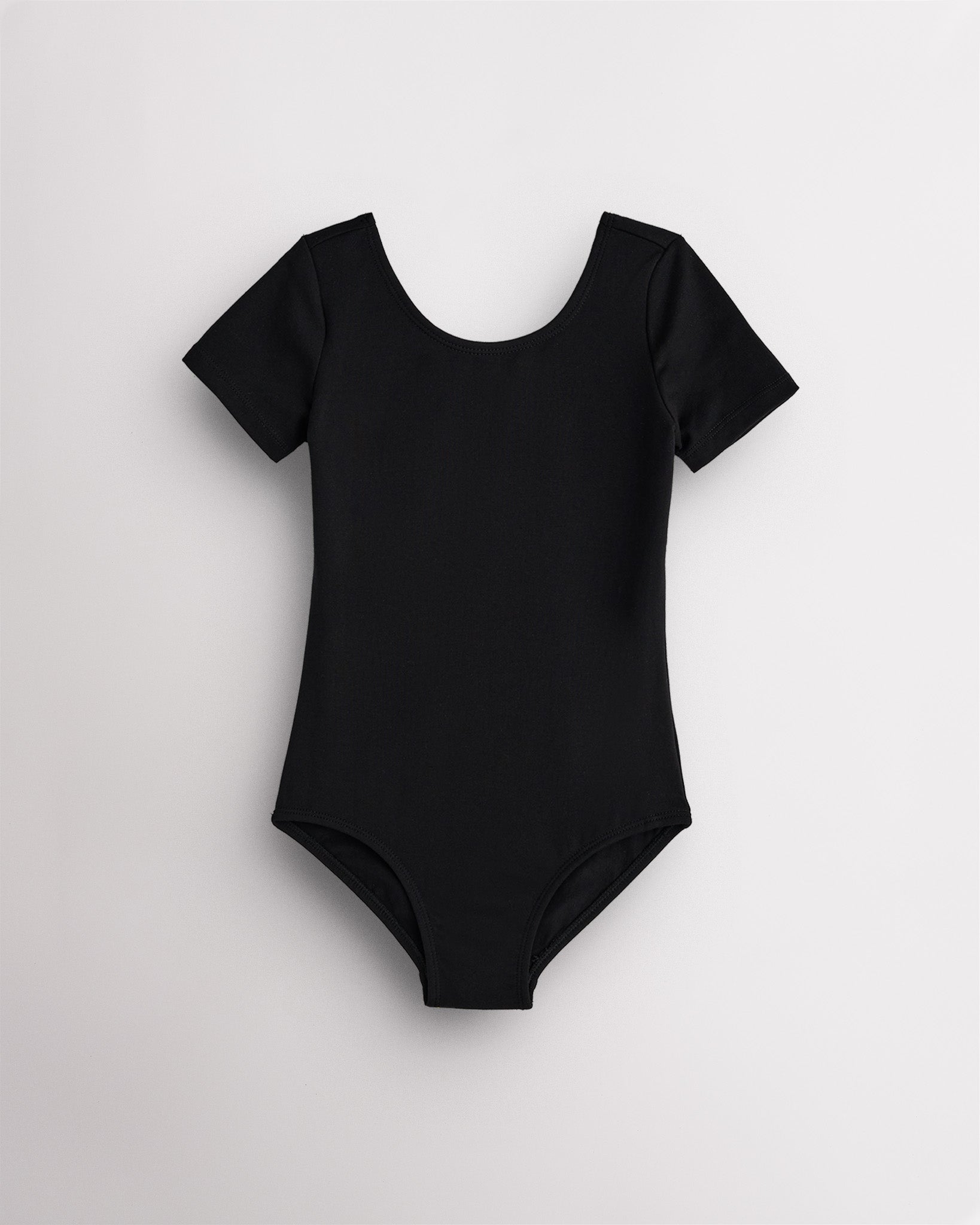 Black Girls Performance Short-Sleeve Leotard