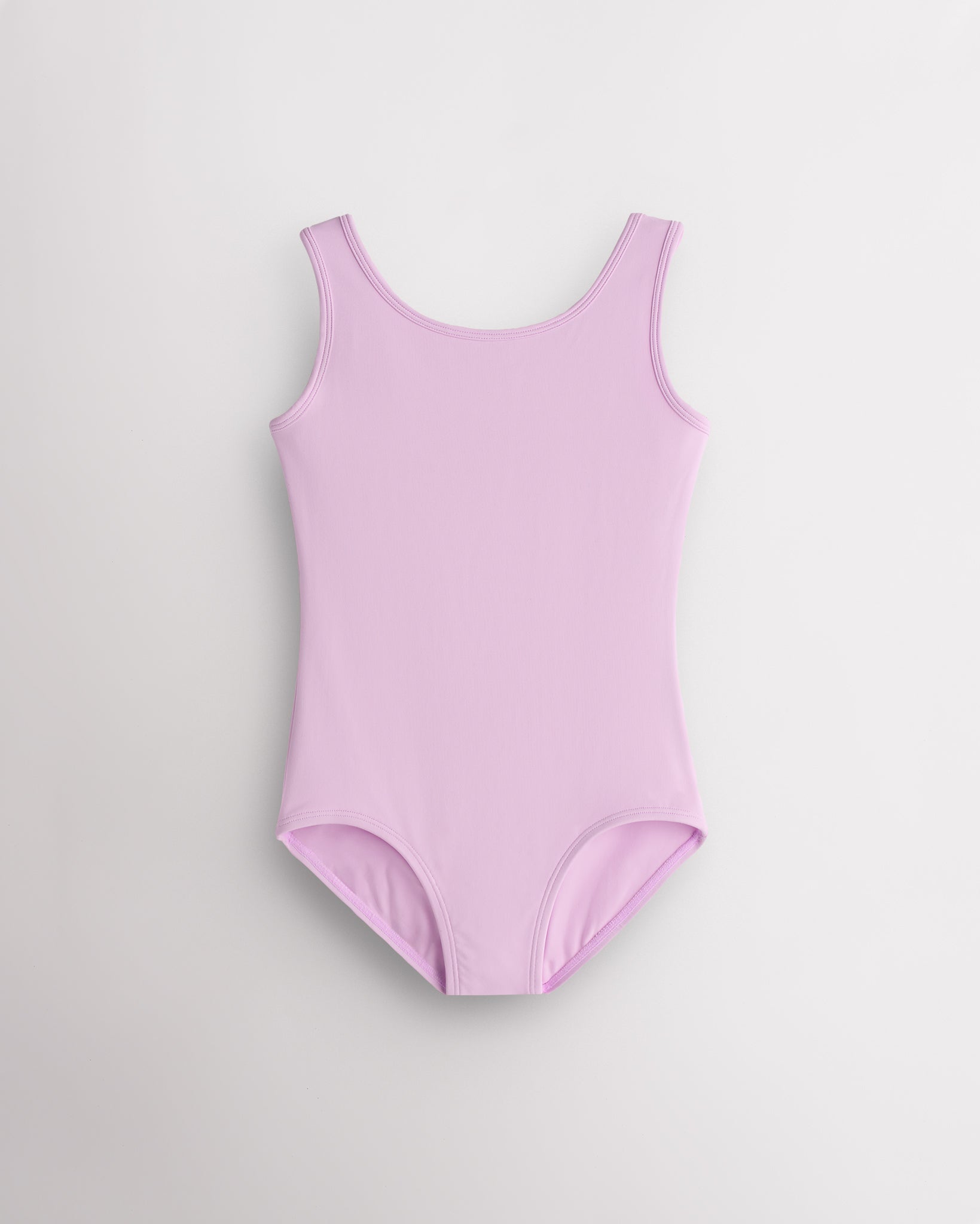 Girls lavender sleeveless scoop neck ballet leotard with classic fitted design