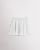 Girls white chiffon ballet dance skirt with a flowy silhouette, elastic waistband, and bow detail at the waist.