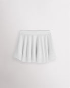 White Stelle girls ballet skirt with double-layer mesh, elastic waistband, and a softly curved flared hem.