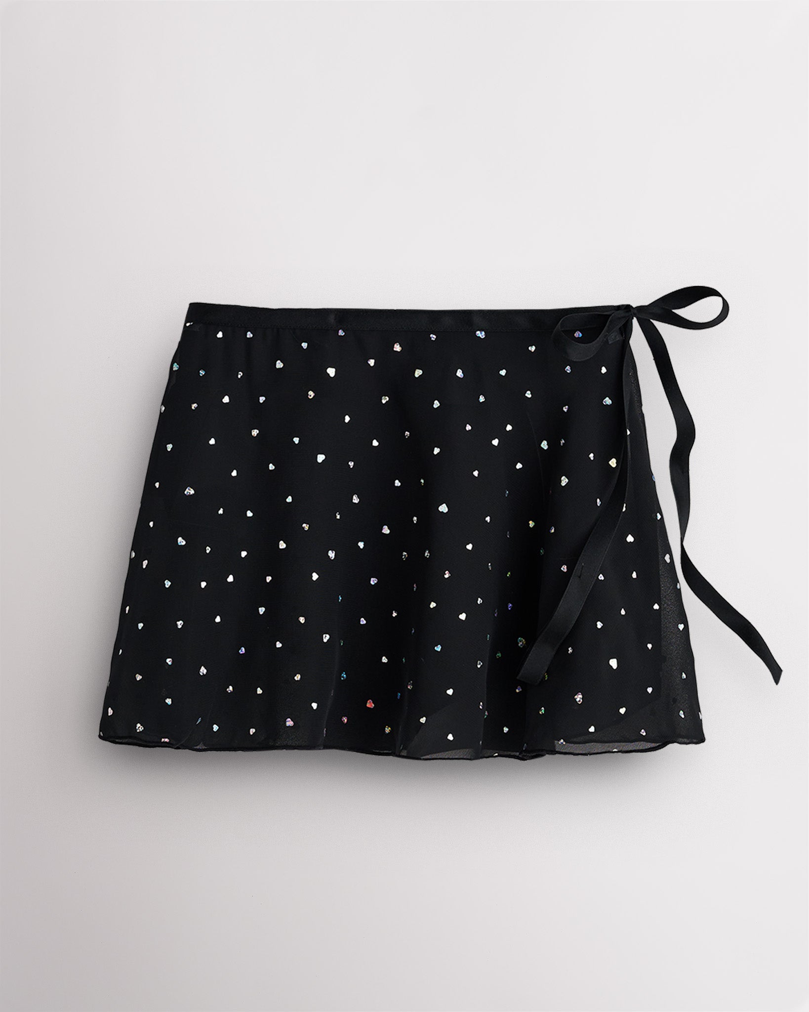 Women Chiffon Wrap Skirt in Sparkling Black