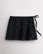Women Chiffon Wrap Skirt in Sparkling Black