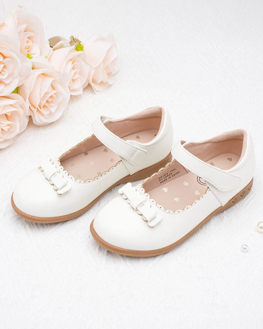 White Girls Mary Jane School Shoes with Strap - View 4