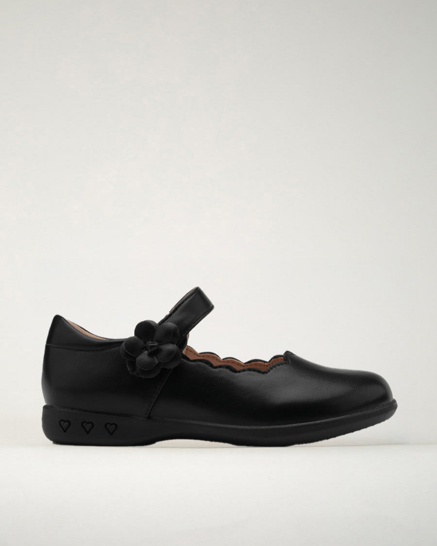 Matte Black Girls Mary Jane Dress Flats - View 1
