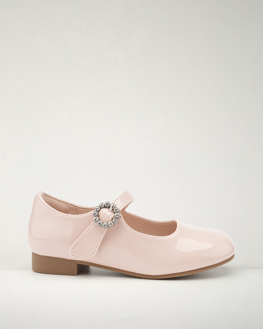 Pink Girls Low-Heel Dress Shoes