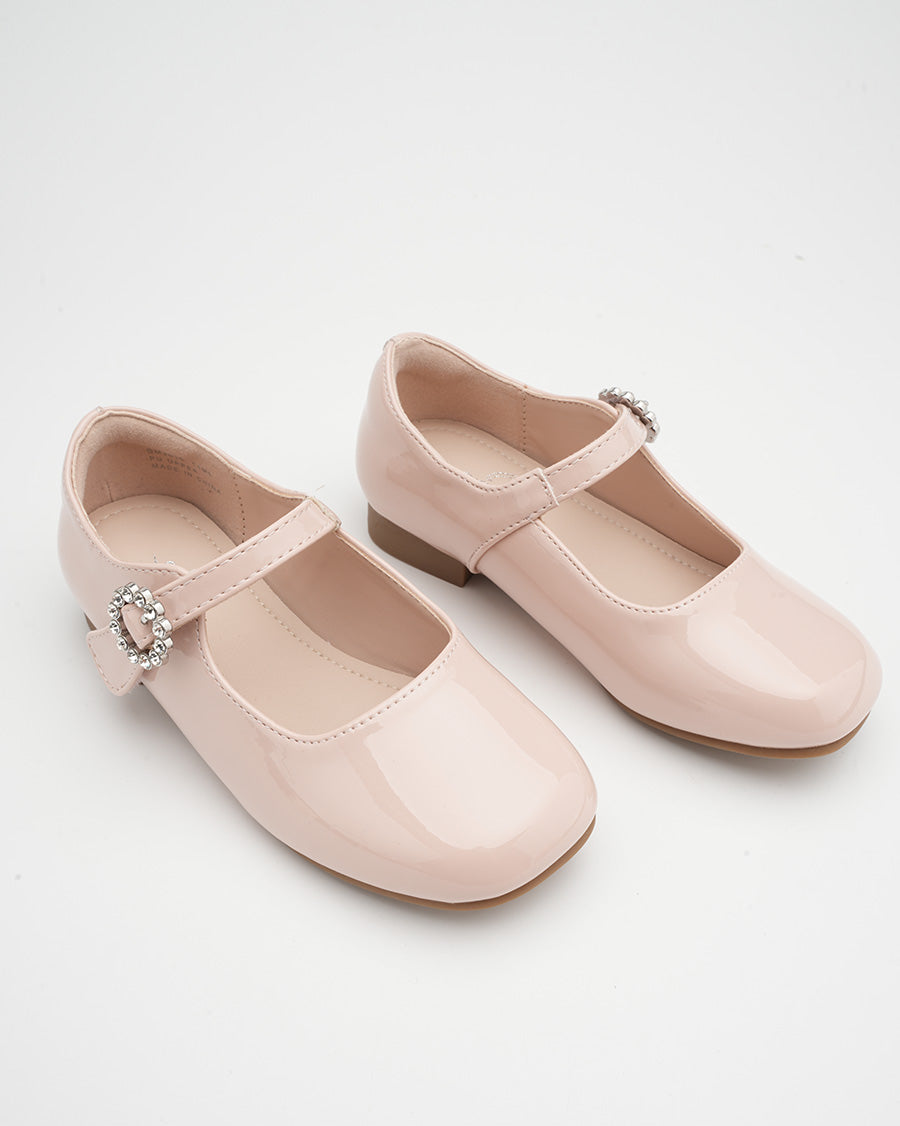 Pink Girls Low-Heel Dress Shoes
