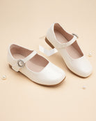 White Girls Low-Heel Dress Shoes