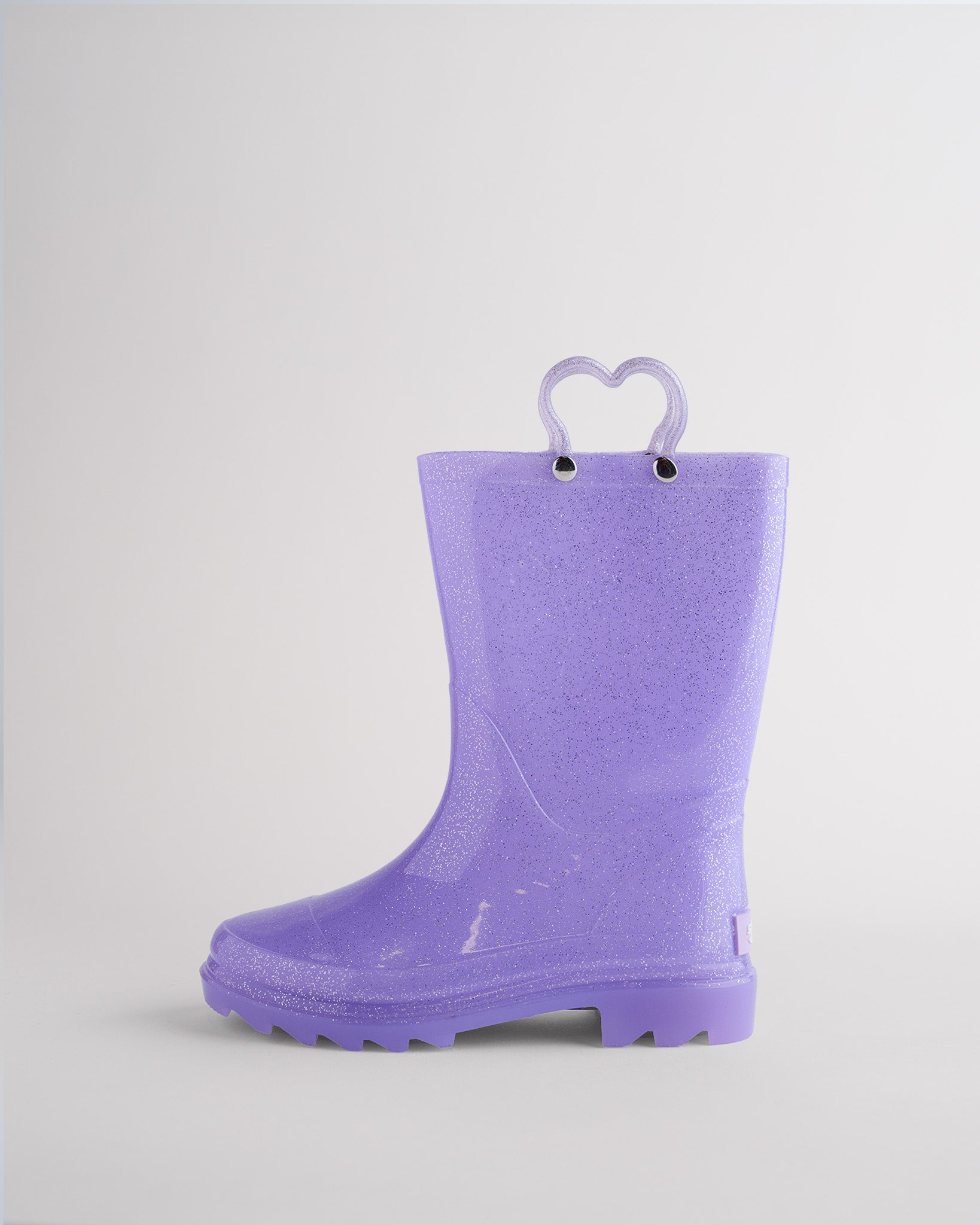 Kids Glitter Light Up Rain Boots in Lavender