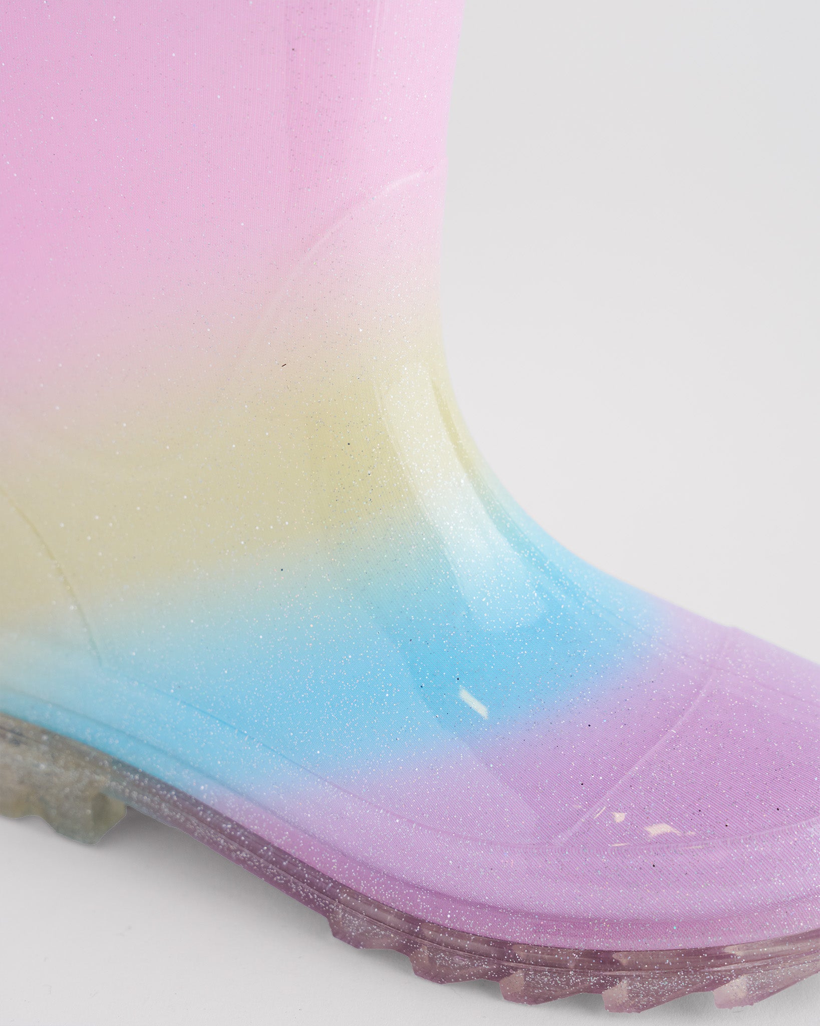 Kids Glitter Light Up Rain Boots in Rainbow