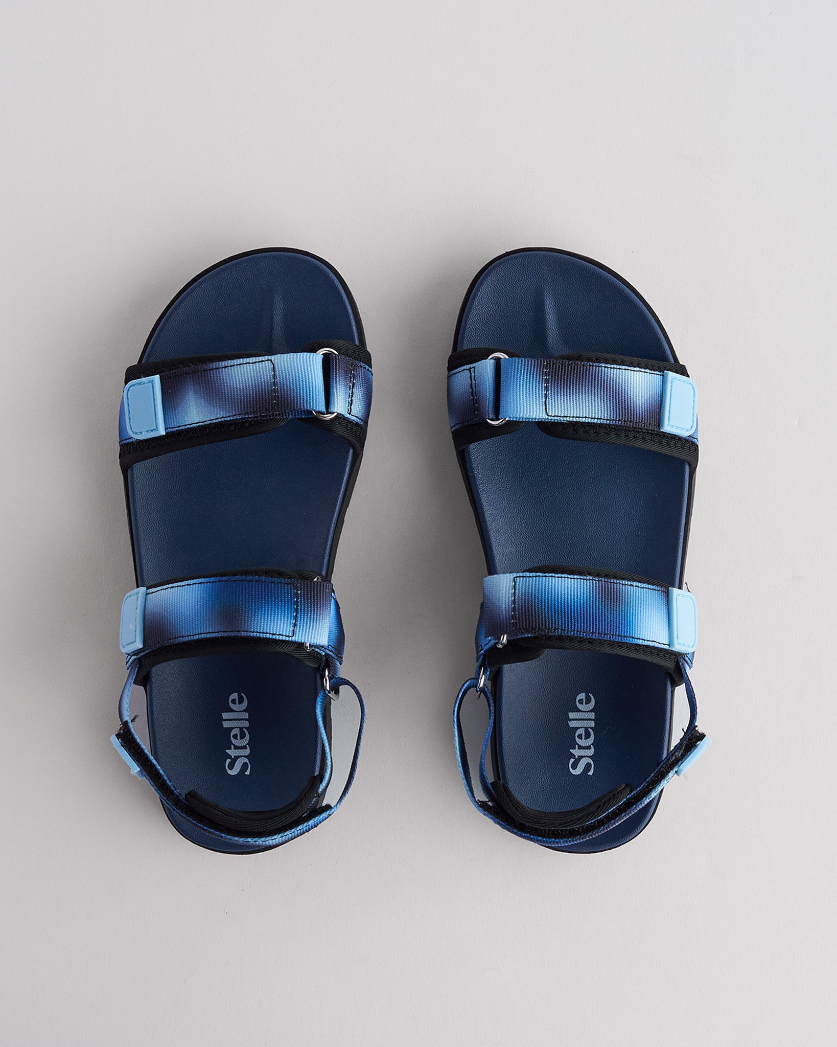 Kids Adjustable Velcro Sport Sandals in Blue Ombre