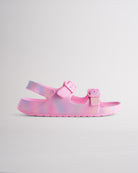 Cotton Candy Ombre kids sandals with adjustable buckles, heel strap, and lightweight EVA sole for everyday comfort
