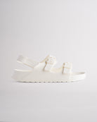 Creme kids sandals with adjustable buckles, heel strap, and lightweight EVA sole for everyday comfort