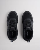 Ninja Black lightweight kids’ sneakers with breathable mesh uppers, a cushioned insole, and a durable outsole.