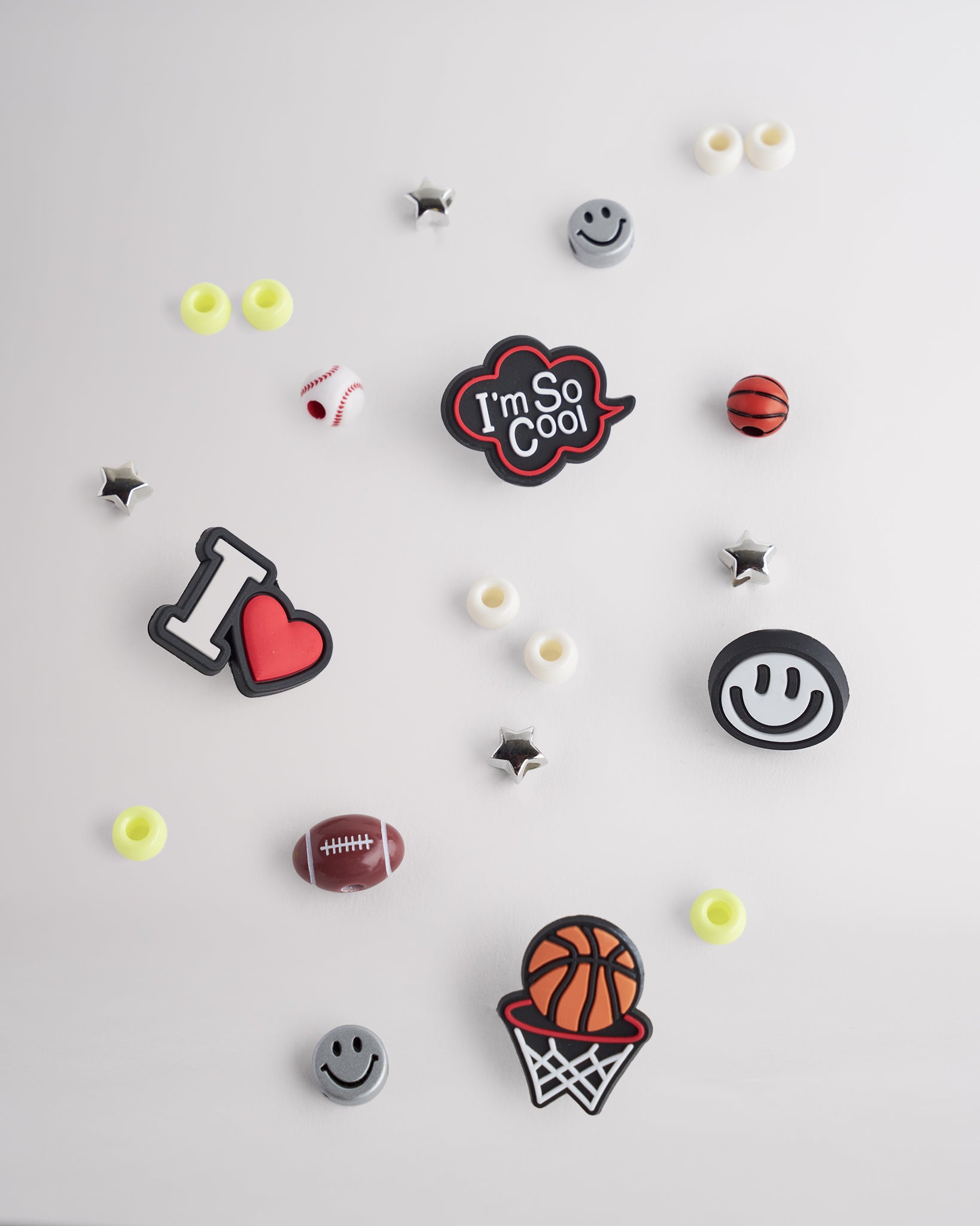 colorful lace-up charms