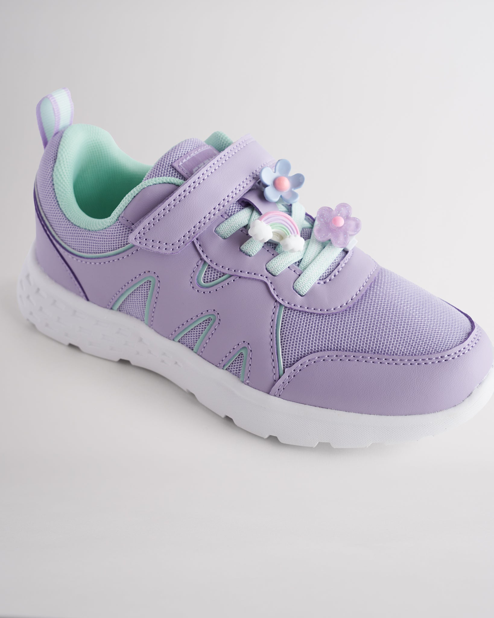 Kids Running Shoes with Straps in Lavender