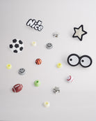 colorful sport-themed lace charms