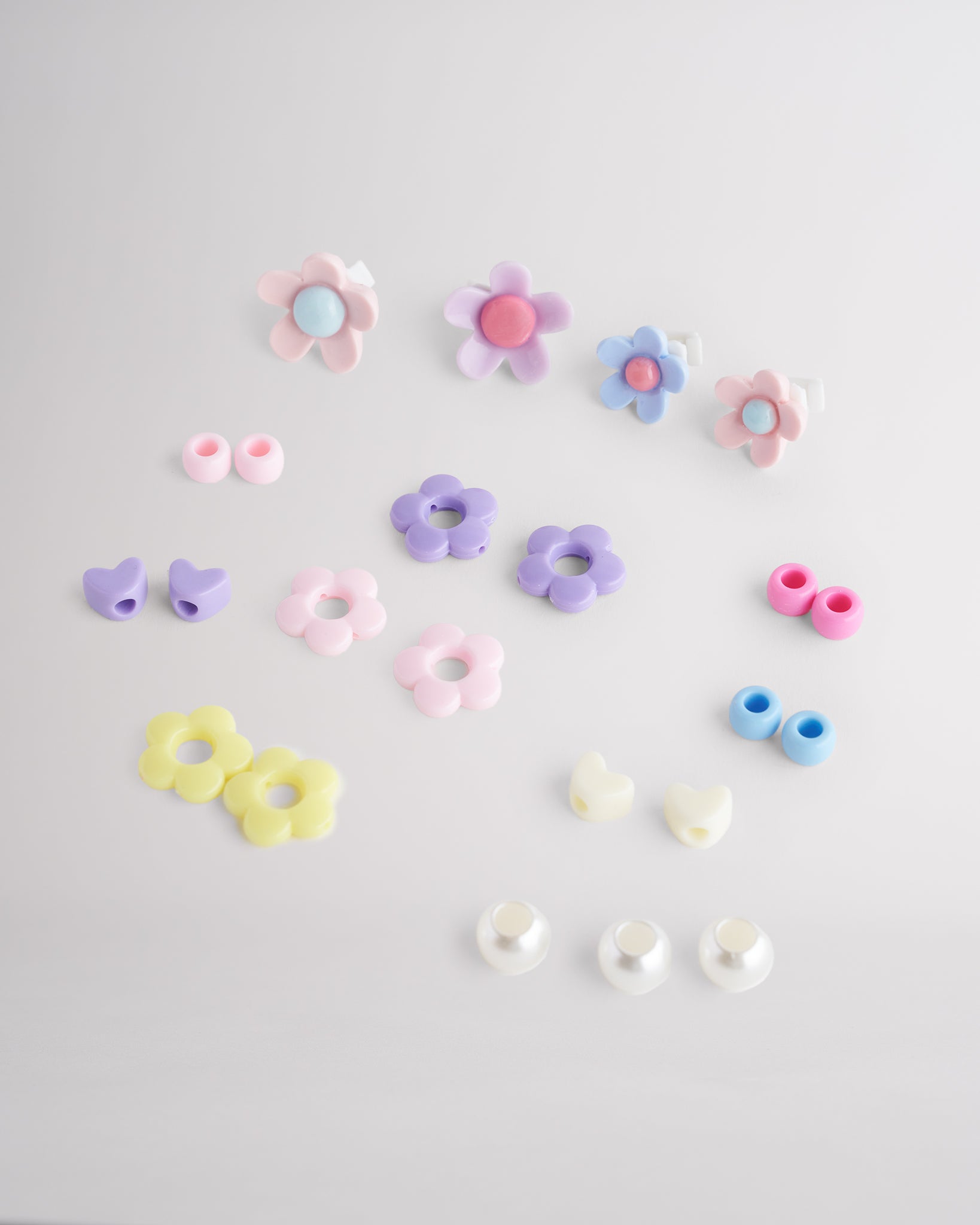 colorful flower-themed lace charms