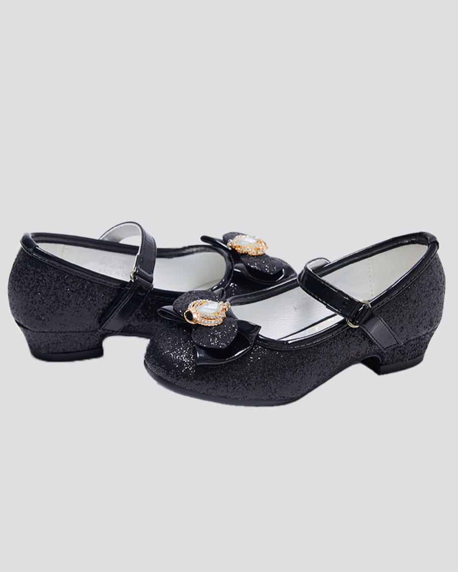 Glitter Mary Jane Shoes with Bow Stelle