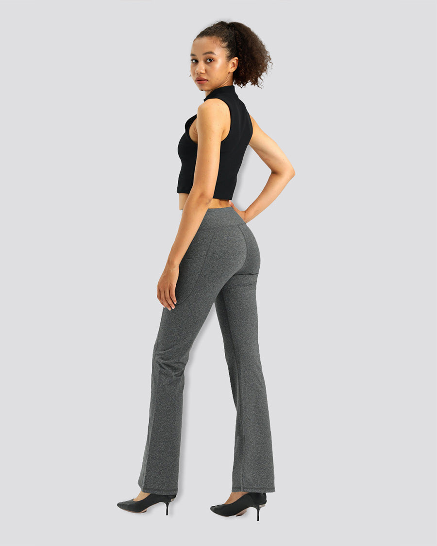 yoga flare pants Light Hemp Gray side