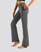 yoga flare pants Light Hemp Gray side