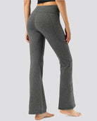 yoga flare pants Light Hemp Gray back