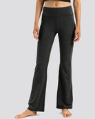 yoga flare pants Charcoal front