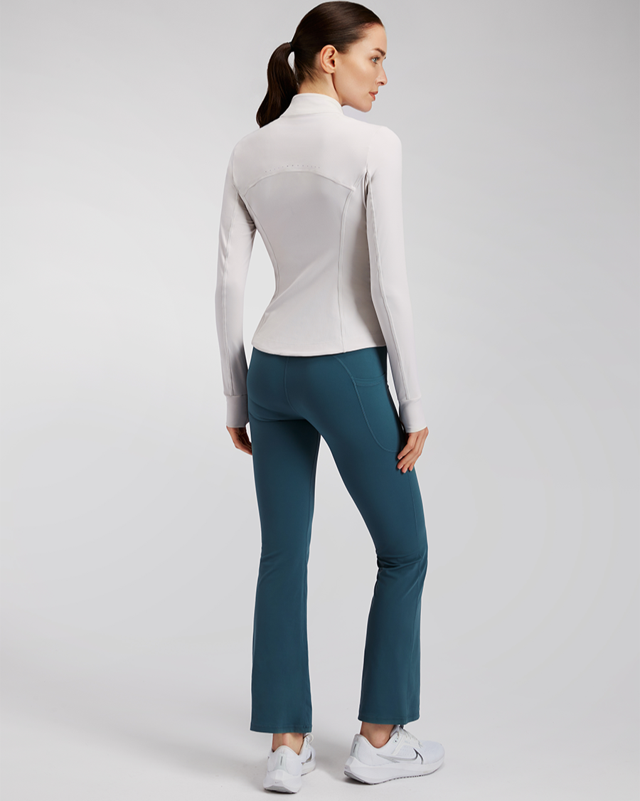 Chalk Slim-Fit Athletic Jacket | Full-Zip with Pockets