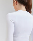 White Seamless Long Sleeve Tops (Thumb Hole)