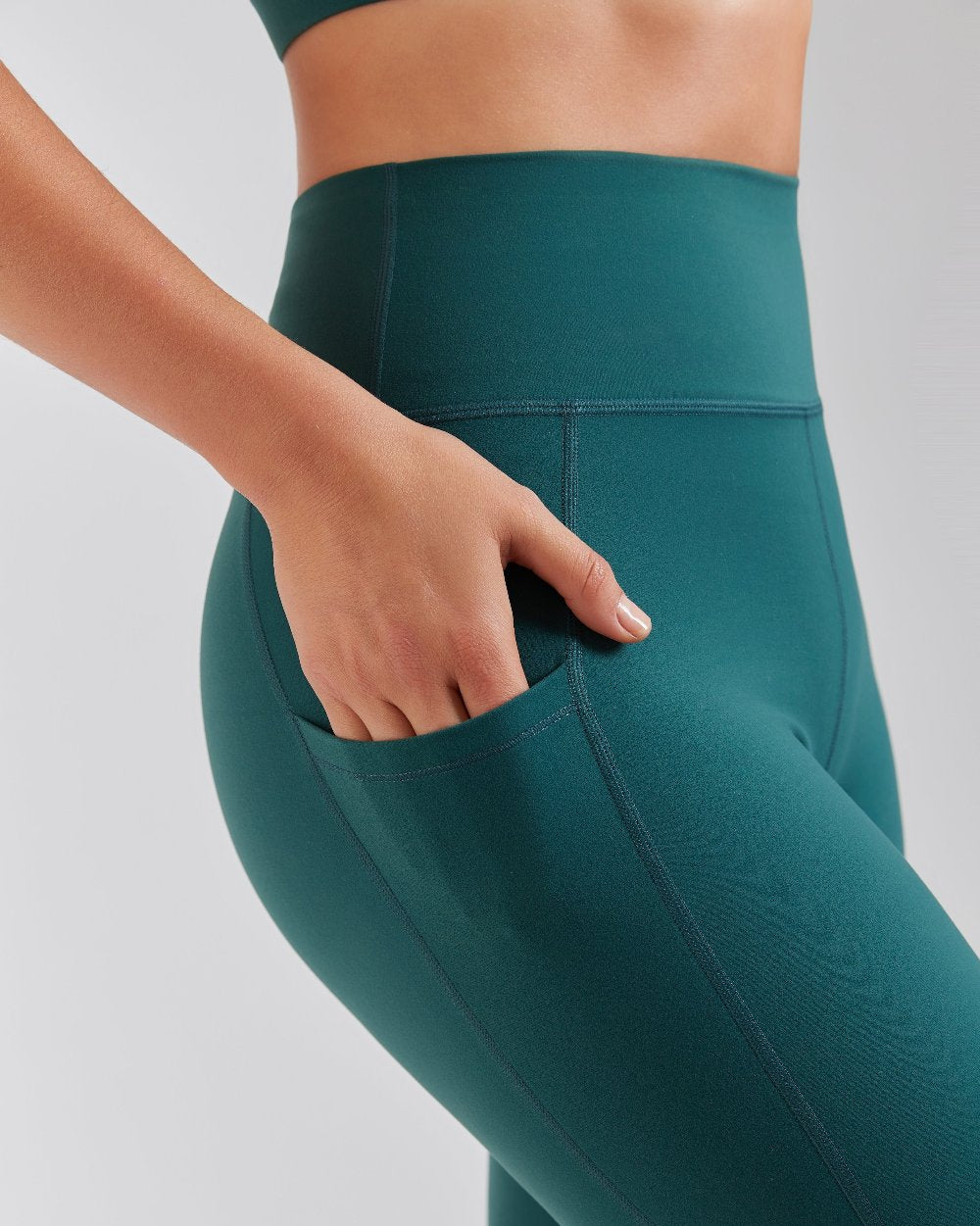 Forest Green Women Yoga Pants - View 3