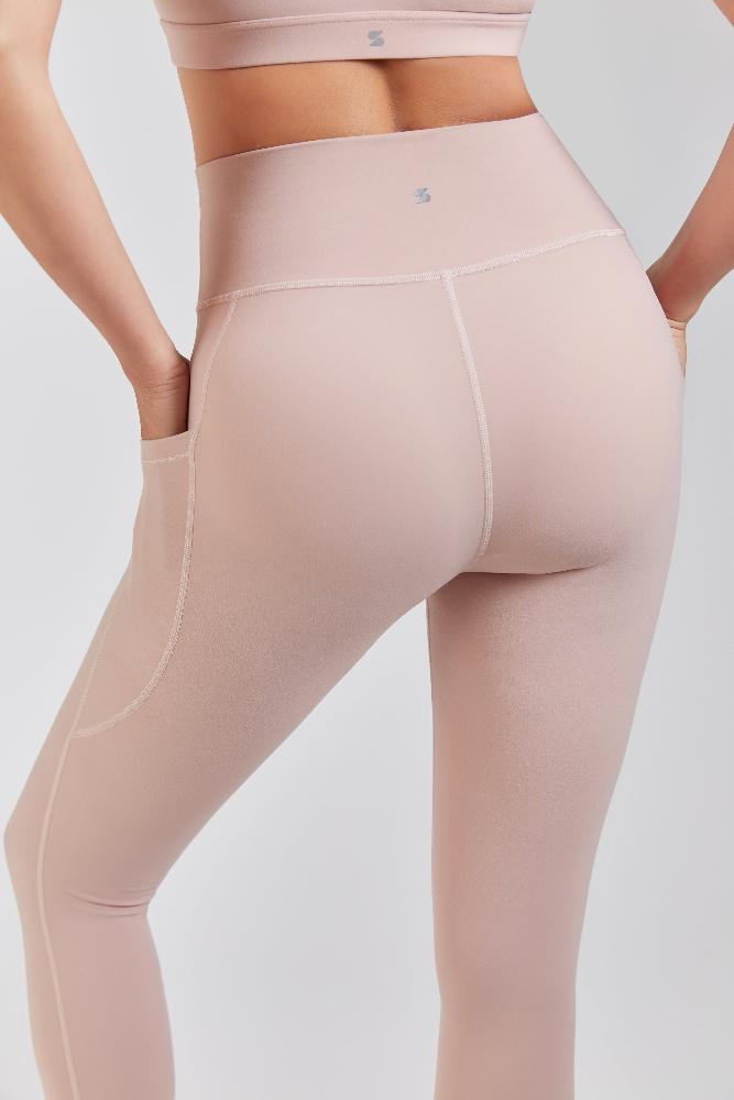 Women Yoga Pants Rose Clay back view