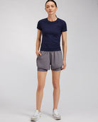 Smoke Grey FlexRun Convertible 2 in 1 Running Shorts