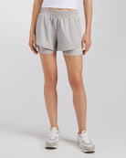 Sandy Grey FlexRun Convertible 2 in 1 Running Shorts