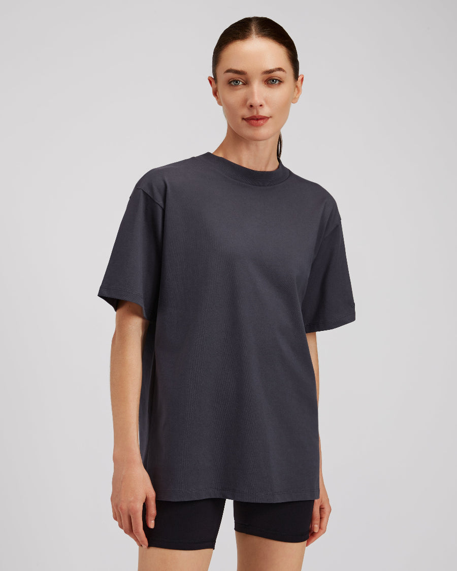 Charcoal Women Cotton Oversized T-Shirt