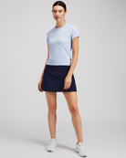 Blue Seamless Short Sleeve Yoga Tops