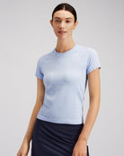 Blue Seamless Short Sleeve Yoga Tops
