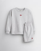 No Sweat Kids Crewneck and Shorts Set in Heather Grey