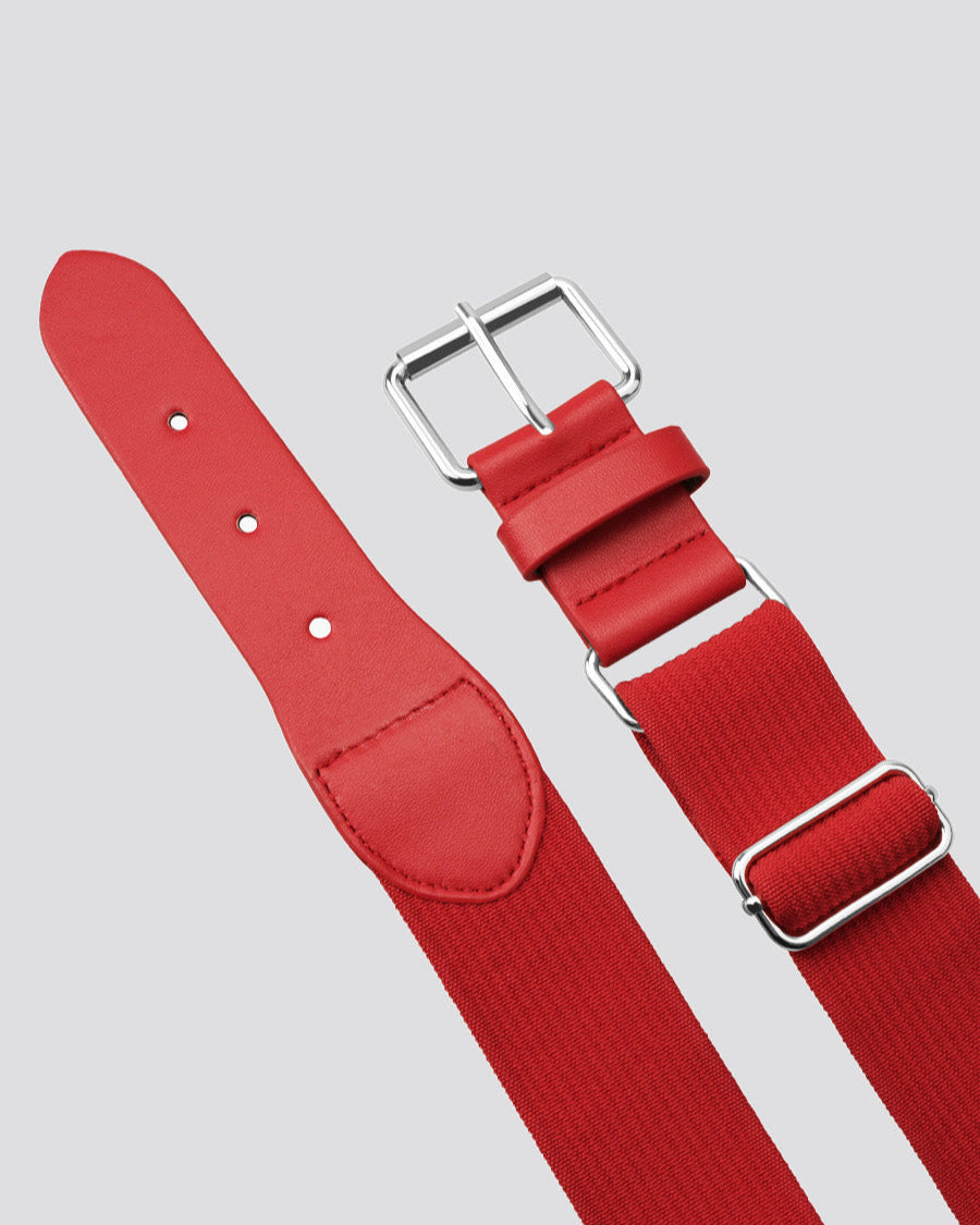 Red Adults Elastic Baseball/Softball Belt - View 2
