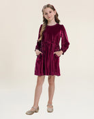 Ruby Girls Enchanted Velvet Long Sleeve Dress