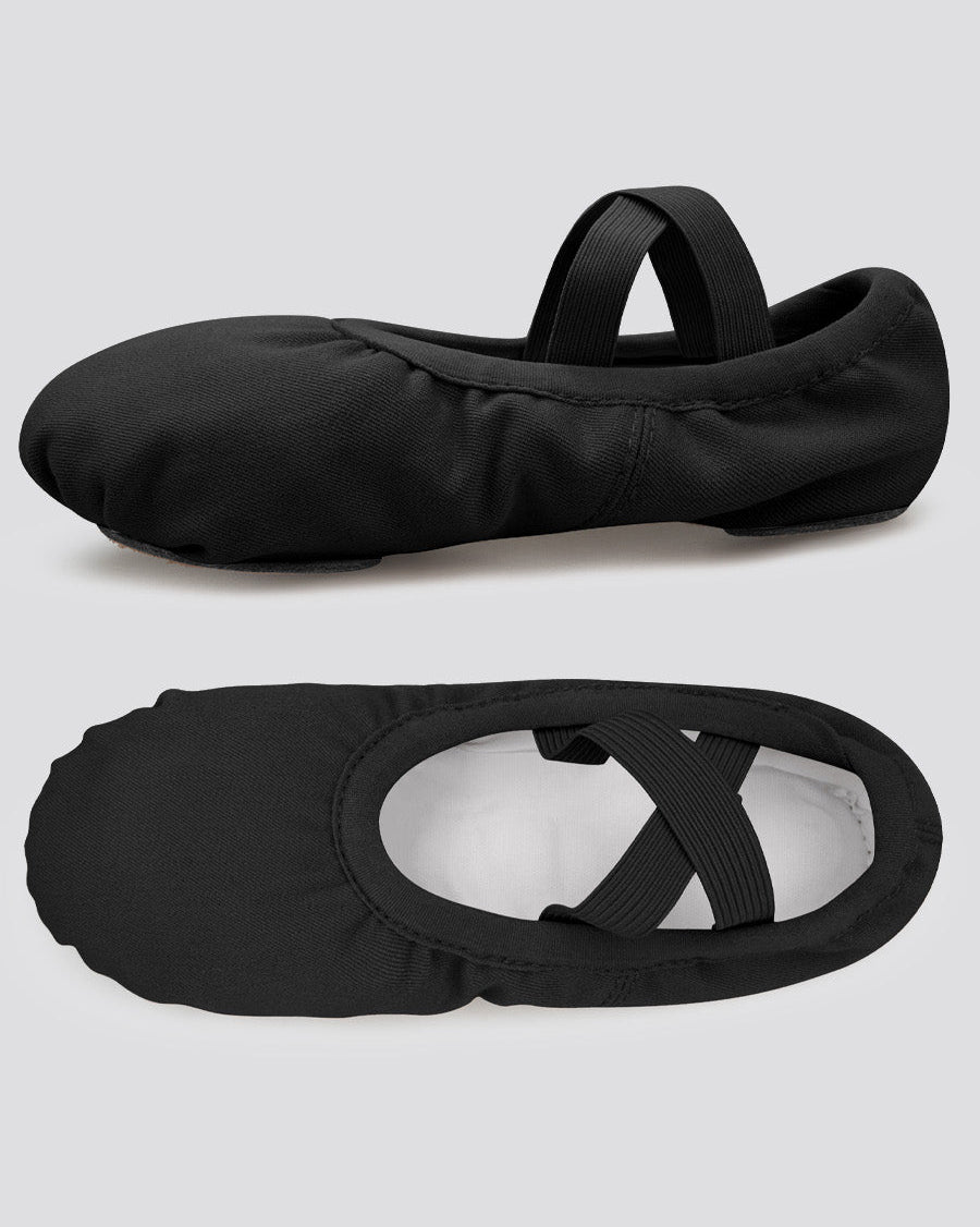 Black Adults Stretch Canvas Ballet Shoes