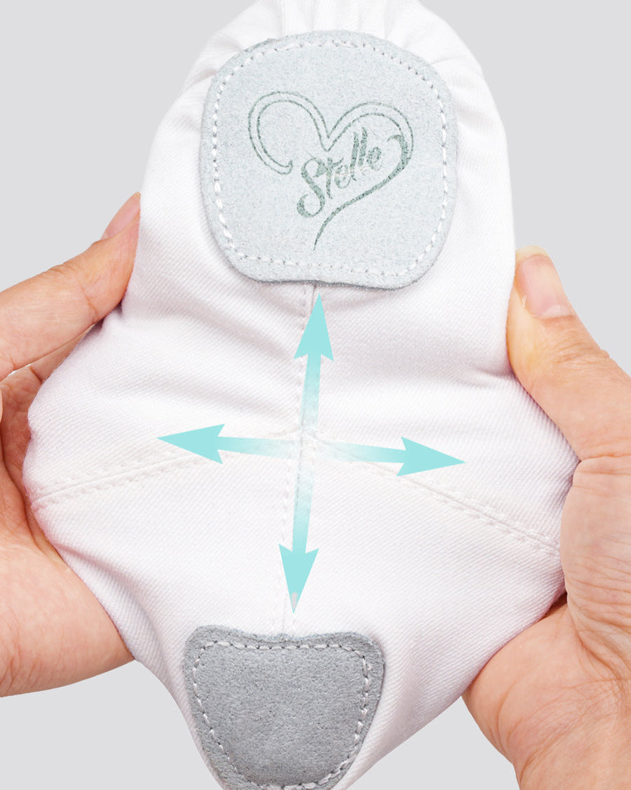 White Adults Stretch Canvas Ballet Shoes