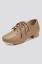 Tan tap shoes with durable sole for dance routines