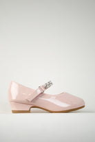 Girls Pearl and diamond strap Low Heel Mary Jane Dress Shoes side view