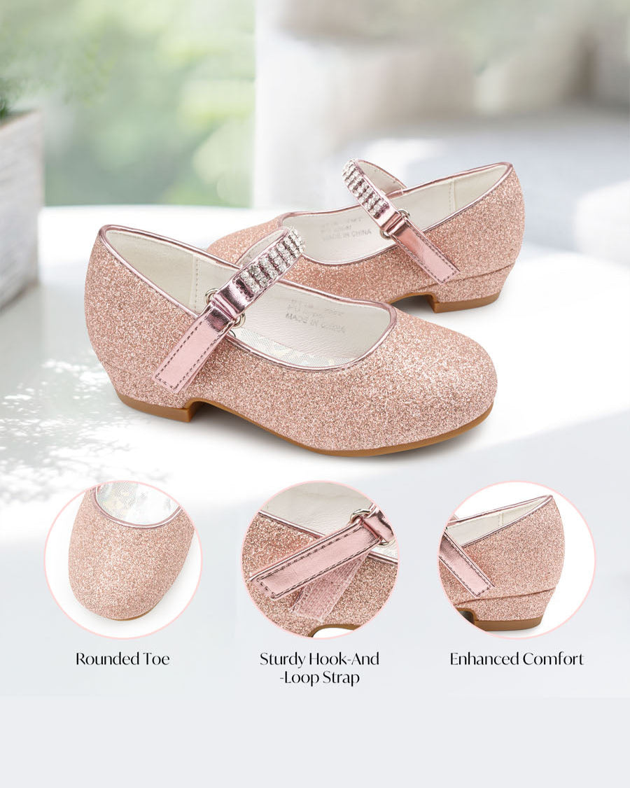 Rose Girls Low Heel Mary Jane Dress Shoes