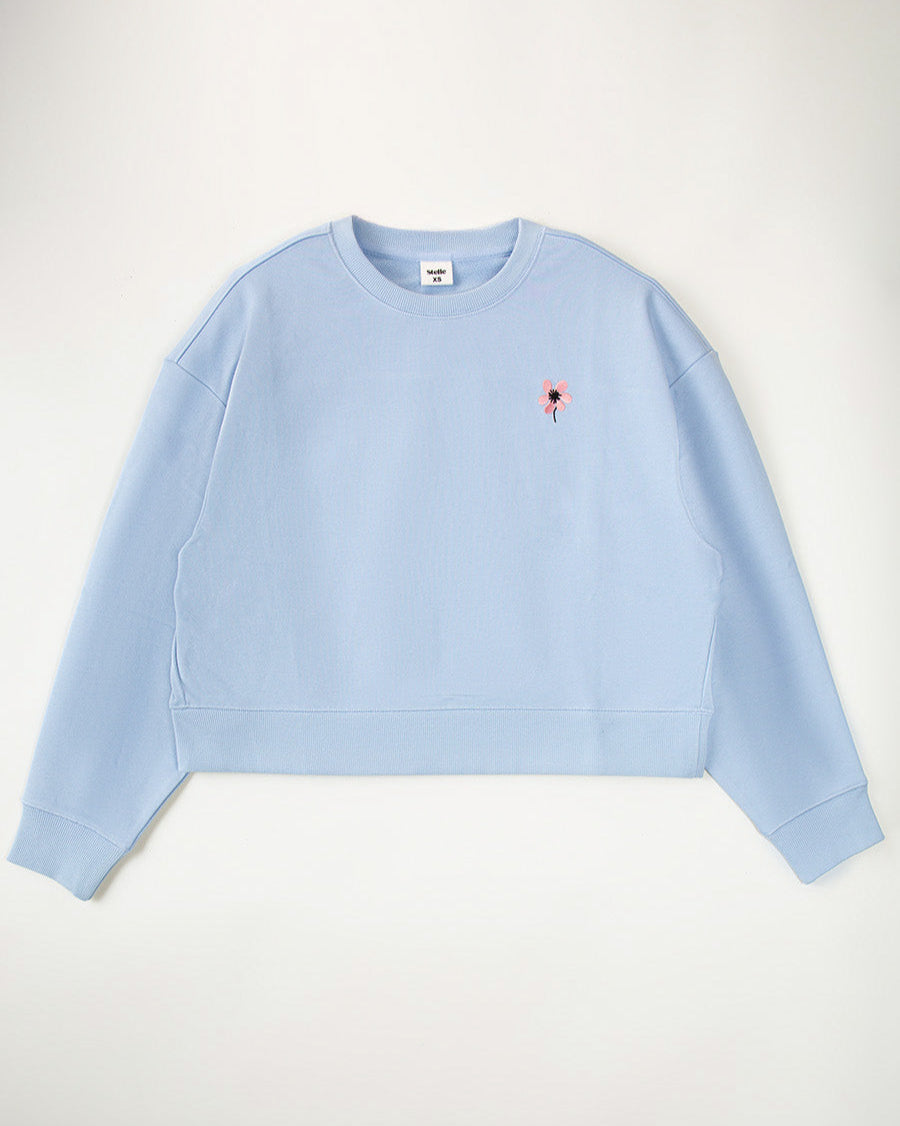 Baby Blue Crop Oversized Sweatshirt